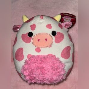 Squishmallow Evangélica Pink White Cow Squishmallows 8” NWT